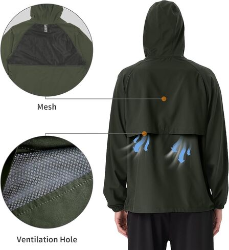 سترة صيفية للرجال خفيفة الوزن للحماية من الشمس سترة واقية من الرياح لصيد الأسماك بعامل حماية من الشمس SPF 50+ 1/2 سحاب in Kuwait