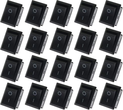 20-Pack 2 Pin Boat Rocker Power Switch Mini Black Toggle Switch Home Appliances Car Switch ON/Off 2 Position in Saudi Arabia
