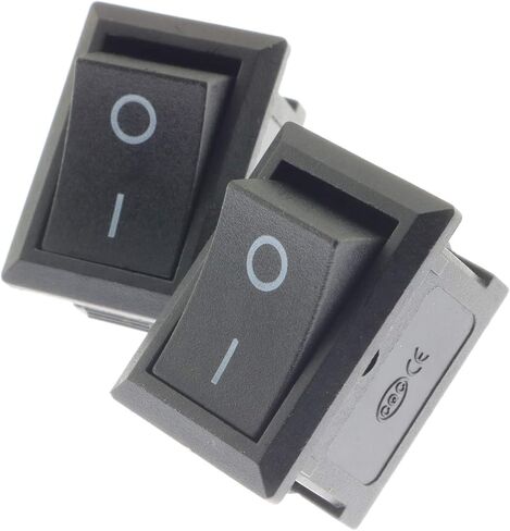 20-Pack 2 Pin Boat Rocker Power Switch Mini Black Toggle Switch Home Appliances Car Switch ON/Off 2 Position in Saudi Arabia