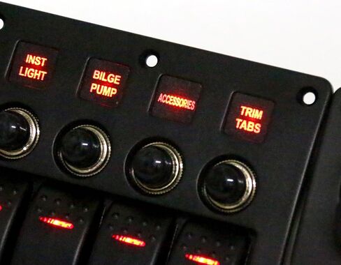 Amarine-made 4 Gang Red LED Indicators Rocker & Circuit Breaker Waterproof Marine Boat Rv Switch Panel - PN-CB4-R in Saudi Arabia