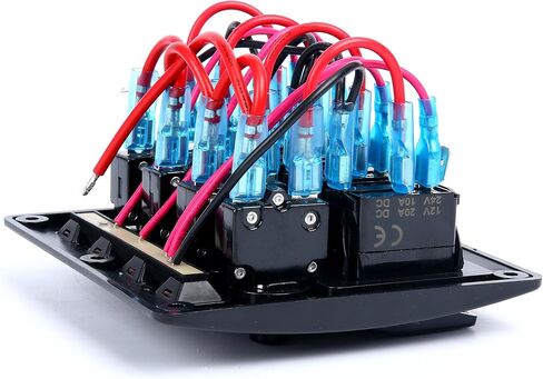 Amarine-made 4 Gang Red LED Indicators Rocker & Circuit Breaker Waterproof Marine Boat Rv Switch Panel - PN-CB4-R in Saudi Arabia