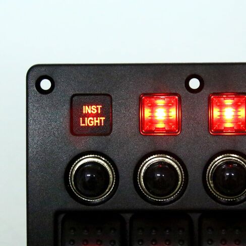 Amarine-made 4 Gang Red LED Indicators Rocker & Circuit Breaker Waterproof Marine Boat Rv Switch Panel - PN-CB4-R in Saudi Arabia