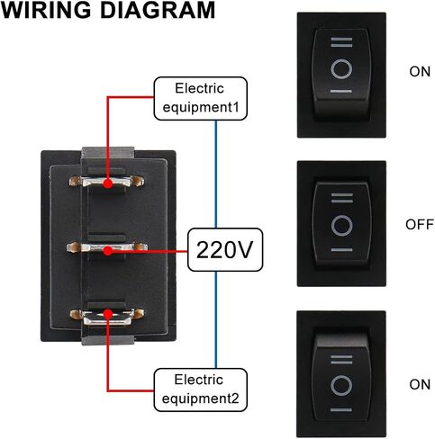 Baomain الروك التبديل AC 6A / 250V 10A / 125V 3 محطة SPDT ON / OFF / ON 3 موقف المفاجئة في القارب (5PCS) in Saudi Arabia