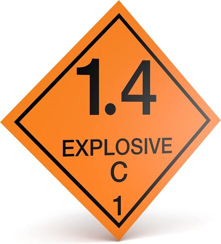 D.O.T. Labels - Hazard Class 1 DOT Explosives 1.4C Hazmat Labels 4" X 4" Square Sticklers - 500 Adhesive Labels Per Roll, Made in The USA by Kenco (1) in Saudi Arabia