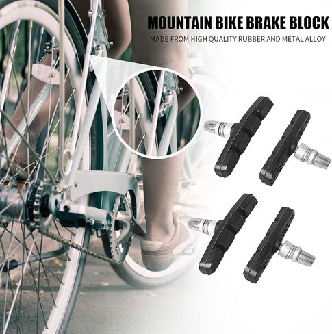 زوجان من أحذية الفرامل العالمية، بدون ضوضاء 70 مم كتل فرامل على شكل حرف V عالمية مع صامولة سداسية وفواصل للدراجات الجبلية MTB in Kuwait