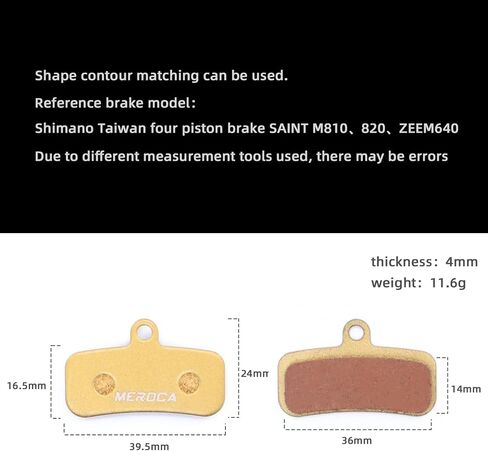 زوجان من وسادات فرامل الدراجة متوافقة مع Shimano Saint M810 820 ZEEM640 QUADIEM أربعة مكابح بستون، شبه معدنية، وسادات فرامل قرصية من الراتنج in Saudi Arabia