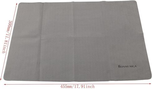 BAIRONG رمادي تقليد الشامواه ستوكات تنظيف وتلميع القماش للآلة الموسيقية الغيتار الكمان البيانو الكلارينيت 17.9 × 11.8 بوصة in Kuwait