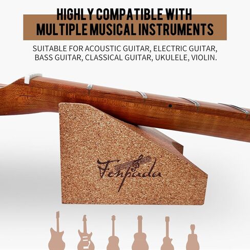 Guitar Neck Rest, Natural Cork Guitar Neck Support Pillow Cradle Holder, Guitar Workstation String Instrument Tool for String Changing, Repair, Cleaning in Saudi Arabia