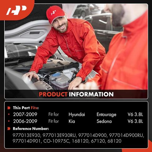 ضاغط مكيف هواء ممتاز A مع قابض متوافق مع Kia Sedona 3.8L 2006-2009، Hyundai Entourage 3.8L 2007-2009 in Kuwait