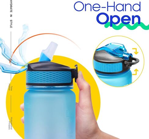 Giotto 32oz Large Leakproof BPA Free Drinking Water Bottle with Time Marker & Straw to Ensure You Drink Enough Water Throughout The Day for Fitness and Outdoor Enthusiasts in Saudi Arabia