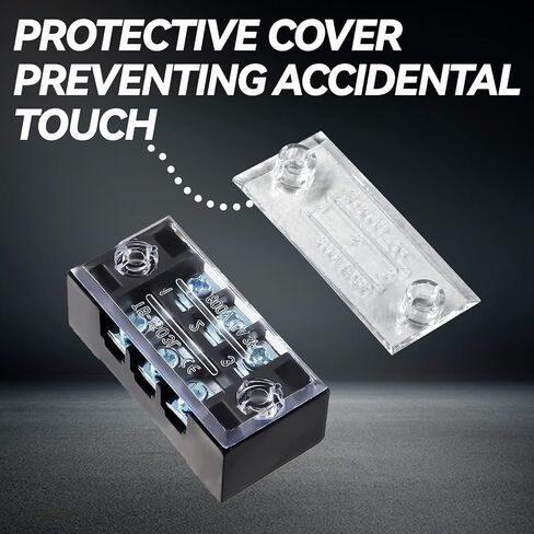 6 Sets Screw Terminal Strip 3 Position Double Row 600V 15A Waterproof Terminal Block with Black&Red Pre-Insulated Terminals Barrier Strip in Saudi Arabia