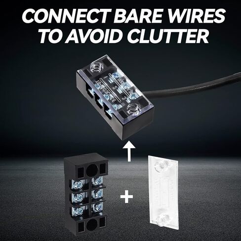 6 Sets Screw Terminal Strip 3 Position Double Row 600V 15A Waterproof Terminal Block with Black&Red Pre-Insulated Terminals Barrier Strip in Saudi Arabia