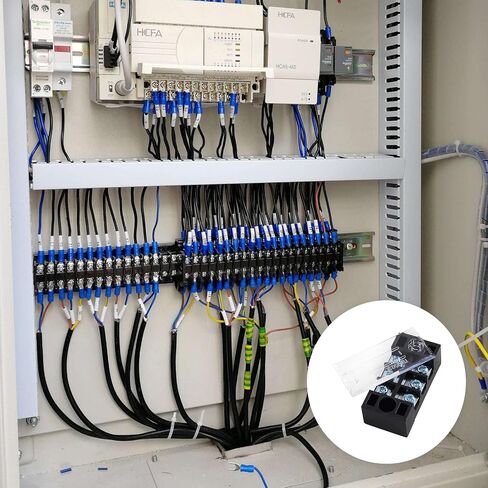 6 Sets Screw Terminal Strip 3 Position Double Row 600V 15A Waterproof Terminal Block with Black&Red Pre-Insulated Terminals Barrier Strip in Saudi Arabia