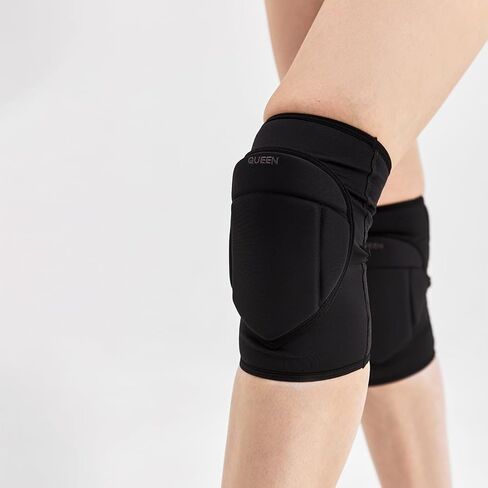 Queen Wear – Sleek Black 4Pro– Pole Dance Knee Pads – Perfect Woman Protection for Ballet Modern Dance and Indoor Sports (M) in Saudi Arabia
