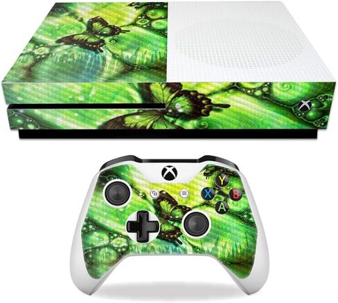 MightySkins Carbon Fiber Skin for Microsoft Xbox One S - Action Fish Puzzle | Protective, Durable Textured Carbon Fiber Finish | Easy to Apply, Remove, and Change Styles | Made in The USA in Kuwait