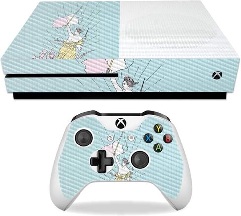 MightySkins Carbon Fiber Skin for Microsoft Xbox One S - Action Fish Puzzle | Protective, Durable Textured Carbon Fiber Finish | Easy to Apply, Remove, and Change Styles | Made in The USA in Kuwait