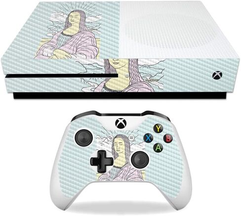 MightySkins Carbon Fiber Skin for Microsoft Xbox One S - Action Fish Puzzle | Protective, Durable Textured Carbon Fiber Finish | Easy to Apply, Remove, and Change Styles | Made in The USA in Kuwait