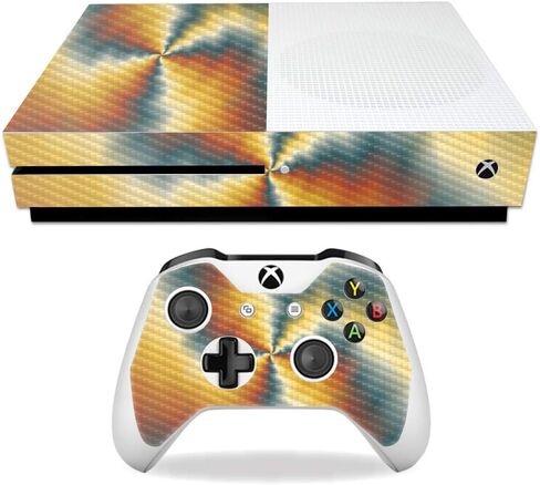 MightySkins Carbon Fiber Skin for Microsoft Xbox One S - Action Fish Puzzle | Protective, Durable Textured Carbon Fiber Finish | Easy to Apply, Remove, and Change Styles | Made in The USA in Kuwait