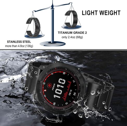 TRUMiRR Titanium Band for Fenix 7X / 6X Pro / 5X Plus, 26mm DLC Coating Watchband Quick Fit Strap for Garmin Tactix 7 Pro/Enduro 2 / Epix Pro 51mm in Saudi Arabia