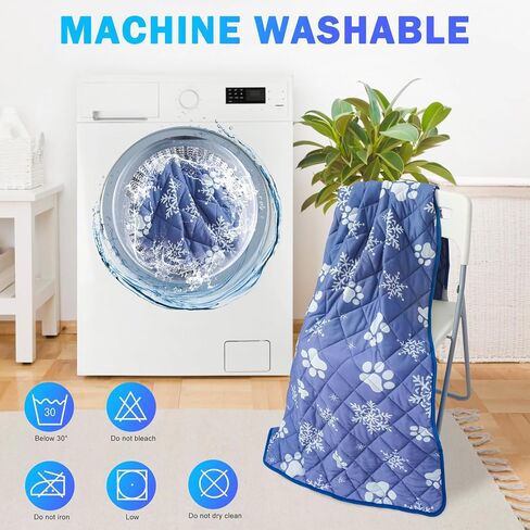 بطانيات تبريد رائعة للكلاب الكبيرة، بطانية تبريد للكلاب قابلة للغسل للطقس الحار، بطانية صيفية ناعمة ومتينة للحفاظ على البرودة، بساط للحيوانات الأليفة للقطط لمقعد السيارة على الأريكة، أزرق 60 × 40 in Kuwait