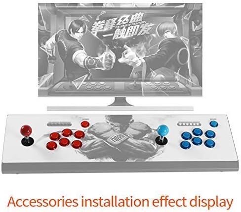 2 Player LED Arcade DIY Parts 2X USB Encoder + 2X Joystick + 20x LED Arcade Buttons for PC, MAME, Raspberry Pi, Windows (Red & Blue Kit) in Saudi Arabia