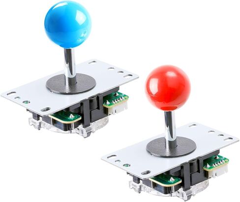 2 Player LED Arcade DIY Parts 2X USB Encoder + 2X Joystick + 20x LED Arcade Buttons for PC, MAME, Raspberry Pi, Windows (Red & Blue Kit) in Saudi Arabia