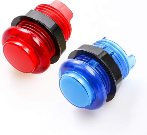 2 Player LED Arcade DIY Parts 2X USB Encoder + 2X Joystick + 20x LED Arcade Buttons for PC, MAME, Raspberry Pi, Windows (Red & Blue Kit) in Saudi Arabia