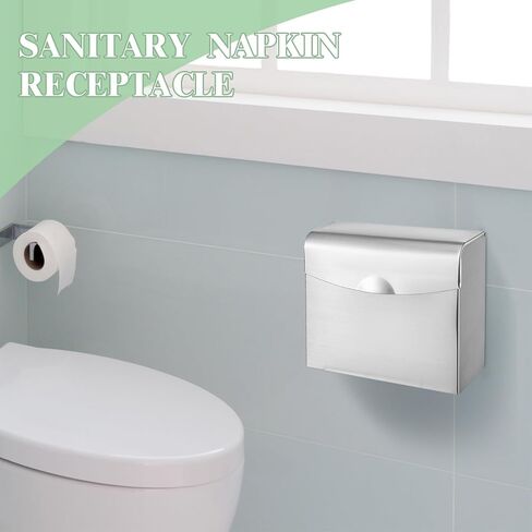 4 Pcs Sanitary Napkin Disposal Receptacle Stainless Steel Sanitary Napkin Receptacle Wall Mounted Tampon Disposal Bin Waste Tampon Holder Feminine Hygiene Disposal Container in Saudi Arabia