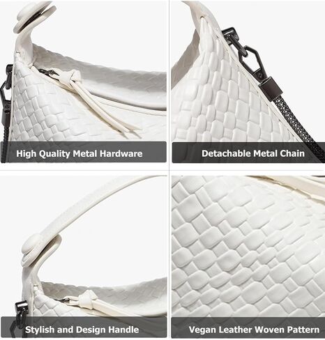 Hobo Bag for Women Vegan Leather Small Tote Crossbody Shoulder Purse Top Handle Handbag Satchel with Metal Chain in Saudi Arabia