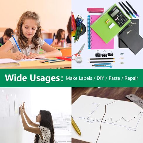 Invisible Tape 6 Rolls, Matte Finish Magic Tape, 0.7" x 1000 Inch 1" Core White Foggy Translucent Writable Tape Rolls for Writing, Painting and Label, Repairable Tape for School, Home, Office in Saudi Arabia