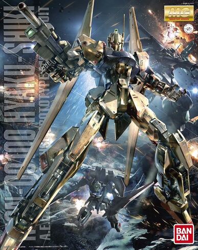 Bandai Hobby MG 1/100 Hyaku-Shiki الإصدار 2.0 "Zeta Gundam Model Kit، أسود، متوسط in Saudi Arabia