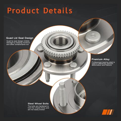 DRIVESTAR 513115 Front Wheel Hub & Bearing 5 Lug w/ABS for Ford Mustang 1994 95 96 97 98 99 00 01 02 03 2004, Replace: BR930250 in Saudi Arabia