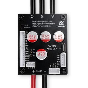 وحدة تحكم المحرك Autoro AESC V6.7 BLDC 12S 8S 50 Amp Mini ESC بناءً على وحدة التحكم الإلكترونية في السرعة VESC 6 FOC مع حوض حرارة من الألومنيوم للوحة التزلج الكهربائية DIY/السكوتر/الدراجة الإلكترونية/اللوحة الطويلة/الروبوتات in Kuwait