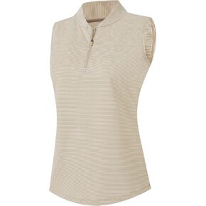 M MAELREG Women's Golf Sleeveless Shirts Quarter Zip Up Tennis Collarless Tank Tops Quick Dry Lightweight Striped Vest in Kuwait