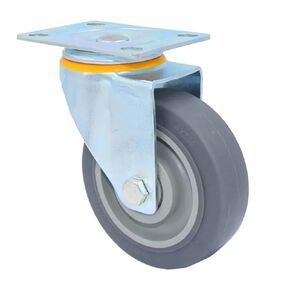 Pack of 4 4-inch TPR Swivel casters Gray Double-axis Silent wear-Resistant Wheel Diameter 100mm in Saudi Arabia