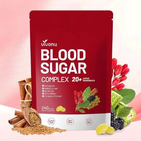 VivoNu Blood Sugar Complex Supplement | Advanced Formula with 20 Herbs and Vitamins with Cinnamon, Turmeric, Black Pepper, Licorice and More, Vegan, Non-GMO, Gluten-Free in Kuwait
