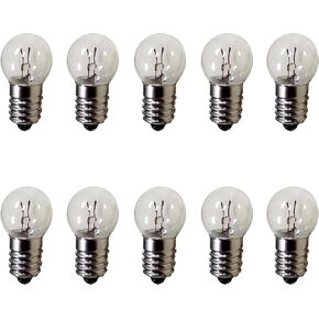 10 × E10 6V 0.5A DC أبيض دافئ مصغر برغي قاعدة لمبة إضاءة (6 فولت) in Kuwait