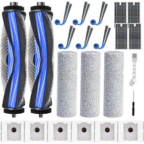 23 Pack X9 Pro Omni Accessories Kit Compatible with ECOVACS DEEBOT X9 Pro Omni/X9 Pro Robot Vacuum Cleaner,2 Main Brush,3 Mopping Roller,6 Dust Bag,4 HEPA Filter,6 Side Brush,2 Tool in Kuwait