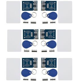 طقم Mifare RC522 RFID مكون من 6 قطع - وحدة استشعار 13.56 ميجاهرتز مع بطاقات S50 وعلامات سلسلة المفاتيح، واجهة SPI لأنظمة Arduino/Raspberry Pi/التحكم في الوصول/المنزل الذكي/إنترنت الأشياء in Kuwait