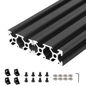 2040 V Slot 2000mm Aluminum Extrusion Profile, 5PCS European Standard Anodized Linear Rail with Corner Bracket Kit for CNC DIY 3D Printer Black (78.74inch) in Saudi Arabia