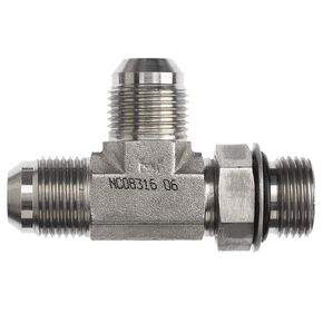 6804-04-04-04 محول هيدروليكي 1/4 "ذكر JIC X 1/4" ذكر BOSS دوار X 1/4 "ذكر JIC Run تي شيرت من الفولاذ الكربوني in Kuwait