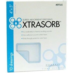 XTRASORB ملابس كلاسيكية فائقة الامتصاص، Xtrasort Nonadh Drs 4X5، (علبة واحدة، 10 لكل منها) من DERMASCIENCES in Kuwait