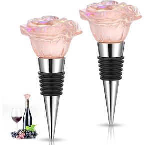 2 Pack Rose Wine Stopper, Wine Toppers for Wine Bottles, Reusable Wine Corks, Decorative Bottle Sealer, Wines Accessories Gifts for Wines Lovers, Wedding Favors in Kuwait