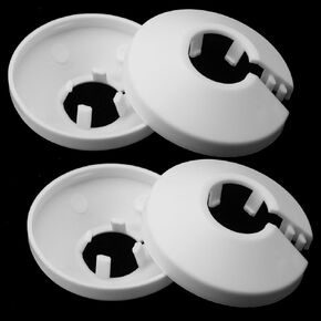 4 قطع تناسب 1/2 بوصة شفة غطاء أنابيب المياه الديكور تناسب 1/2 بوصة غطاء أنبوب بلاستيكي أبيض من البولي بروبيلين أبيض 16 مم (5/8 بوصة) لوحة شعار PP سهلة التركيب على غطاء لأنابيب الحائط لتزيين أنبوب صمام المطبخ وحوض المرحاض in Kuwait