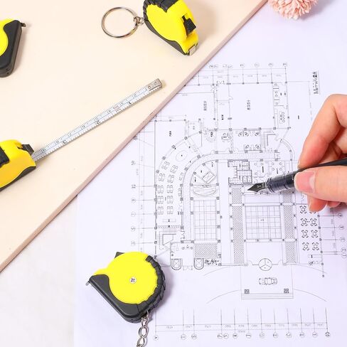 4 Pcs Mini Measuring Tape, 3.3FT Tape Measure Keychain Retractable Pocket Measurement Tapes with Stable Slide Lock Metric Inch Easy Read for Birthday Party Favors Daily Use in Kuwait