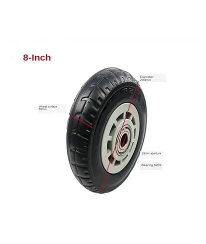 1 Piece 8 inch Swivel Wheel Heavy Duty Caster Silent Solid Rubber 468pp Plastic Industry in Kuwait