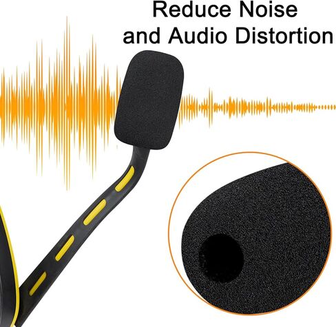 SOULWIT 4Pcs Protective Microphone Foam Cover Pop Filter for Corsair Void Series, HS35/HS55/HS60/HS65/HS70/HS80/Virtuoso Series Headphones, Mic Cover WindScreen with High-Density Foam - Black in Saudi Arabia