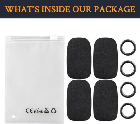 SOULWIT 4Pcs Protective Microphone Foam Cover Pop Filter for Corsair Void Series, HS35/HS55/HS60/HS65/HS70/HS80/Virtuoso Series Headphones, Mic Cover WindScreen with High-Density Foam - Black in Saudi Arabia