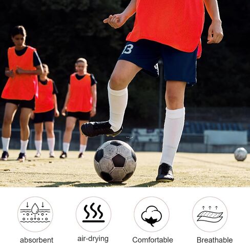 24 Pack Scrimmage Practice Jerseys, Nylon Mesh Jersey Team Practice Pinnies Soccer Vests Breathable Sports Jerseys for Football Volleyball Soccer Basketball (Blue, Red) in Kuwait