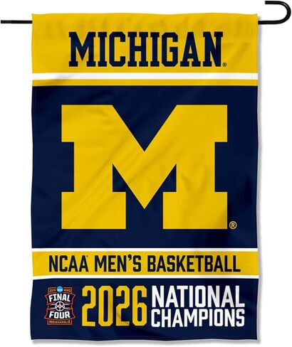 Michigan Team University Wolverines 2026 College Basketball National Champions Garden Banner Flag in Kuwait